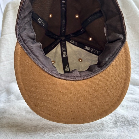 New Era 59Fifty Toronto Blue Jays Fitted Cap Brown Tan Graphic Print Size 7 1/4 - Picture 4 of 10